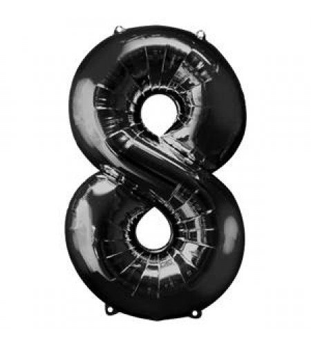 BALÃO PRETO NUMERO 8