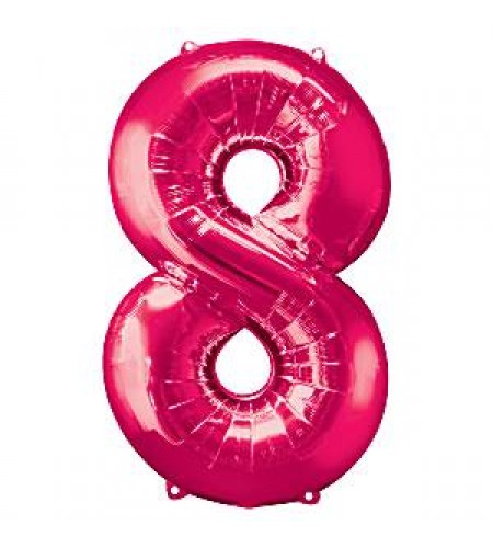 BALÃO PINK NUMERO 8
