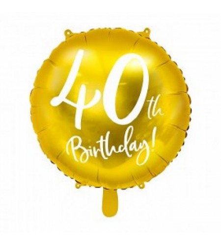 BALÃO METLIZADO DOURADO 40th
