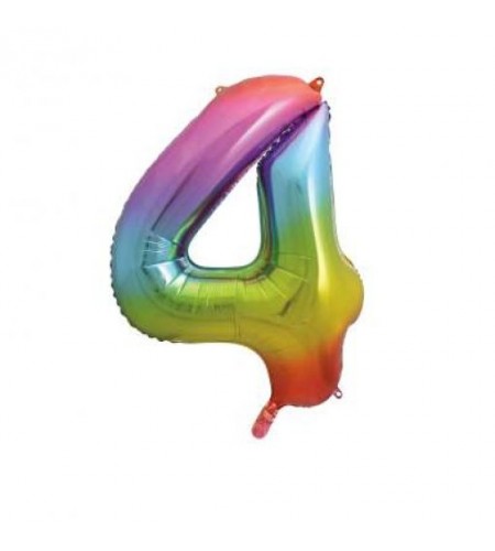 BALÃO RAINBOW NUMERO 4