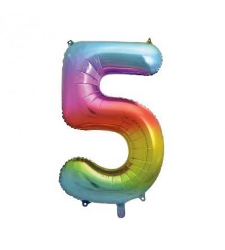 BALÃO RAINBOW NUMERO 5