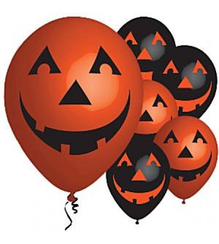 BALÕES LATEX HALLOWEEN ABÓBORAS 11" 6 uni