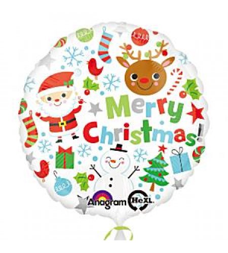 BALÃO METALIZADO MERRY CHRISTMAS 18"