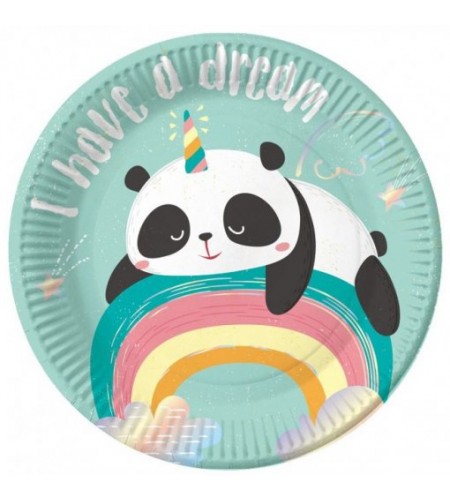 PRATOS PANDA ARCO-IRIS